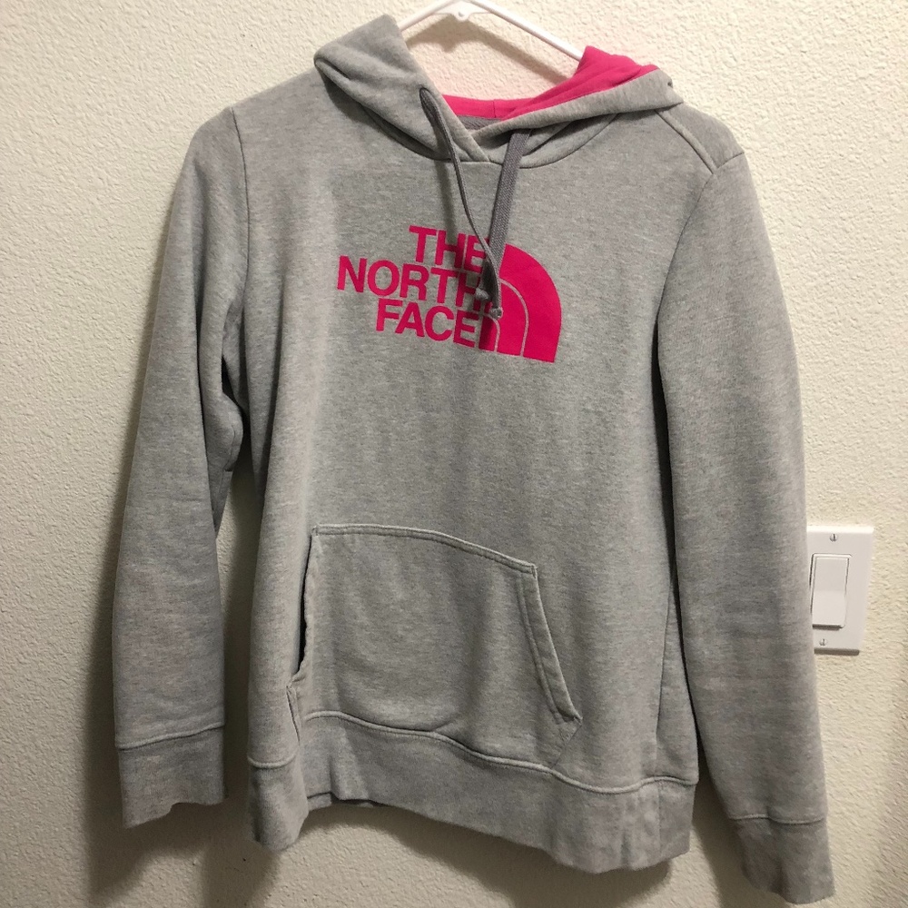 The North Face grey & pink hoodie